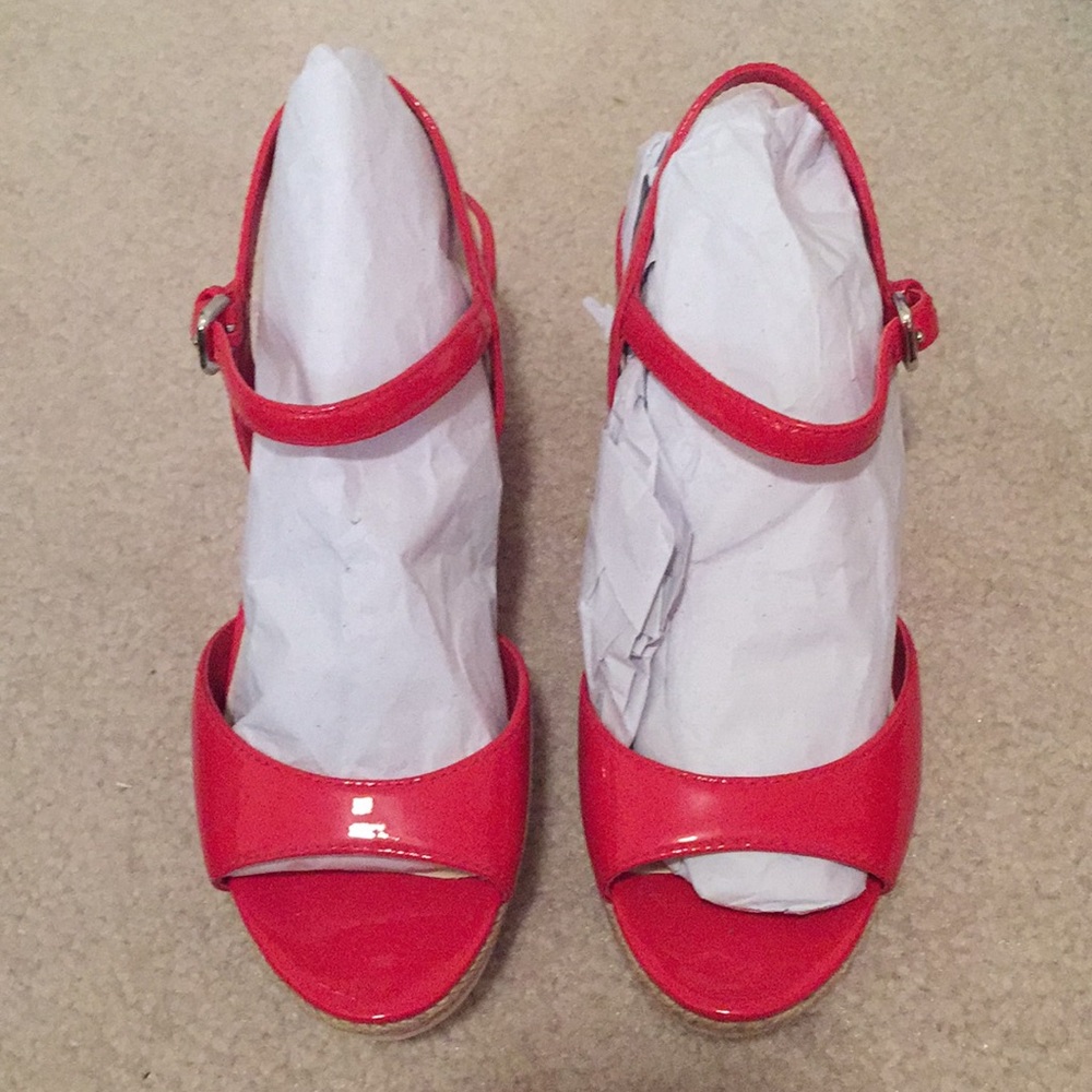 New Prada Red White Sandals